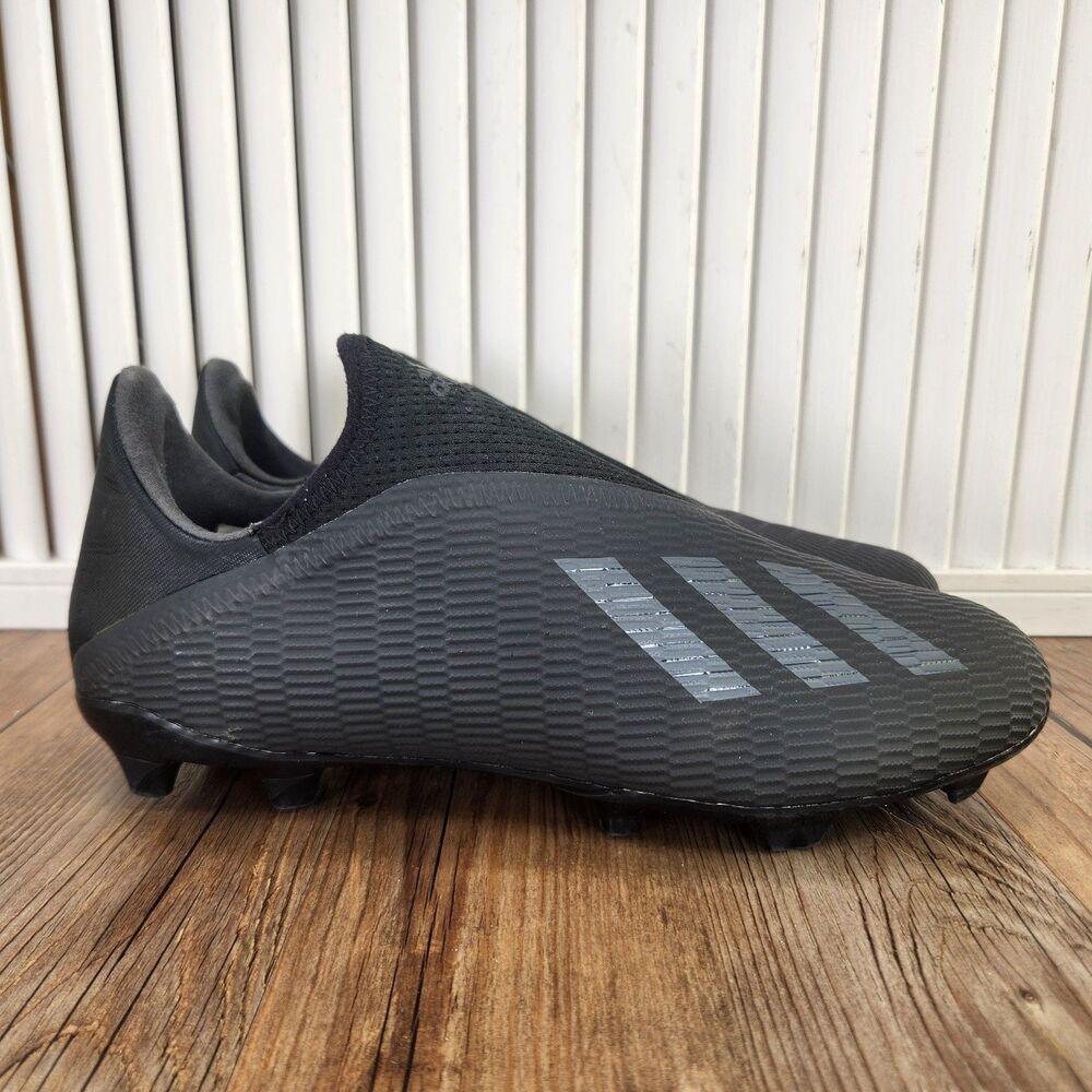 Adidas X 19.3 LL FG Laceless Soccer Cleats Mens Size 8 Black Silver Sport EF0599